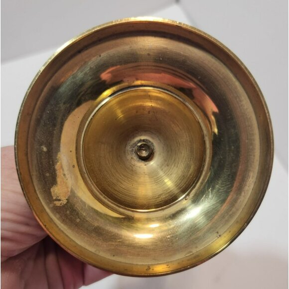 Vintage Brass Taper Round Candlestick Holders 8" Tall Set Of 2 Made in India - Picture 8 of 11